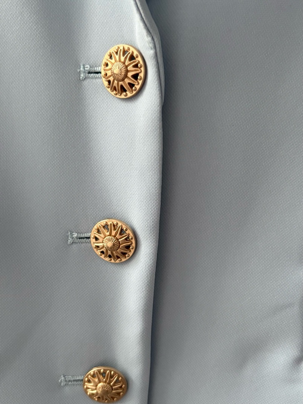 ESQUALO Pale Blue Cropped Blazer with Gold Buttons - Picture 13 of 13